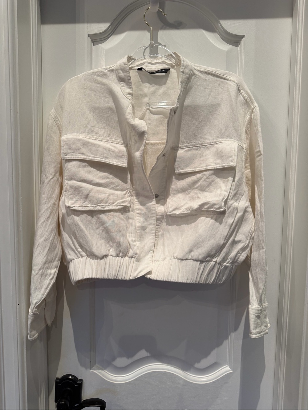 Zara Women's Ivory Utility Crop Jacket